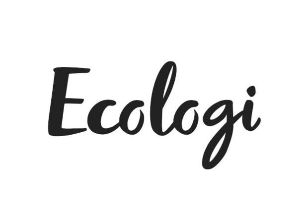 The word "Ecologi" is written in black, cursive font on a plain white background.