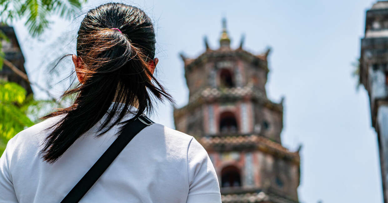 Temple pagoda in Hue, Vietnam