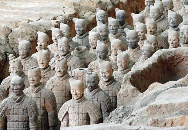 Terracotta Warriors and Horses, who guard the Qin Shi Huangdi Tomb