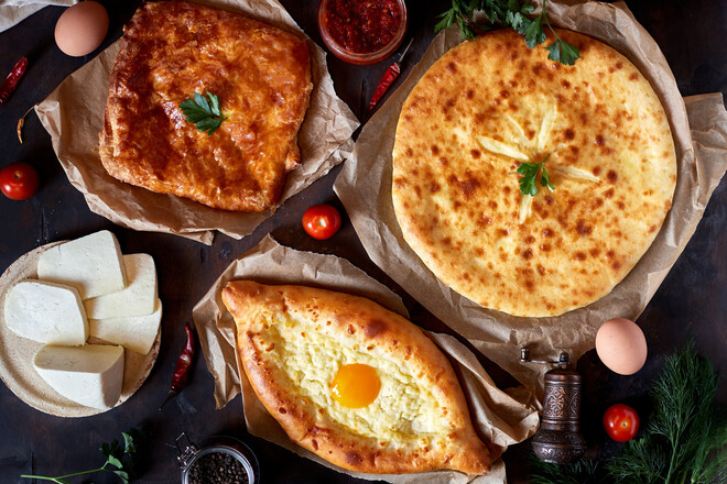 Different types of khachapuri